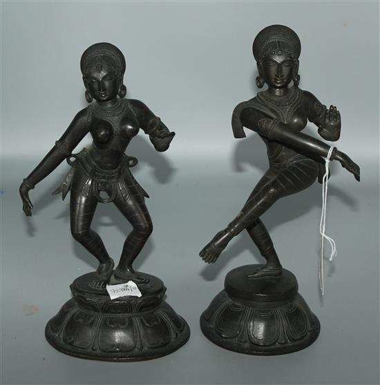 2 Indian bronze figures of dancers